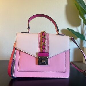 Aldo Pink Crossbody Bag with Gold Chain